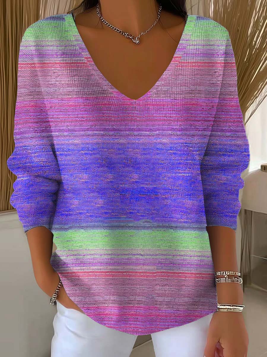 womens-gradient-pattern-art-print-casual-pullover-sweater-lc6n