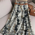 Women's Camouflage Ink Painting Print Cotton Skirt