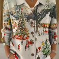 Women's Christmas Pattern Art Print Casual Sweater