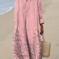 Robe en coton à imprimé floral vintage pour femme