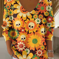 womens-beautiful-halloween-floral-art-print-casual-pullover-sweater