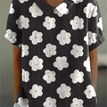 Spring Daisy Floral Pattern Printed Women's Casual Cotton And Linen Shirt