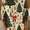 Women's Christmas Tree Art Print Casual Pullover Sweater