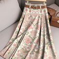 Lässiger Baumwollrock mit Vintage-Blumenmuster für Damen 