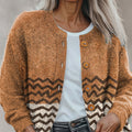 terracotta-black-waves-abstract-pattern-print-buttoned-cardigan-sweater