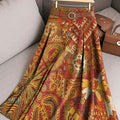 Women's Retro Ethnic Pattern Casual Print Cotton Skirt