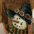 Women's Christmas Vintage Snowman Art Print Casual Pullover Sweater