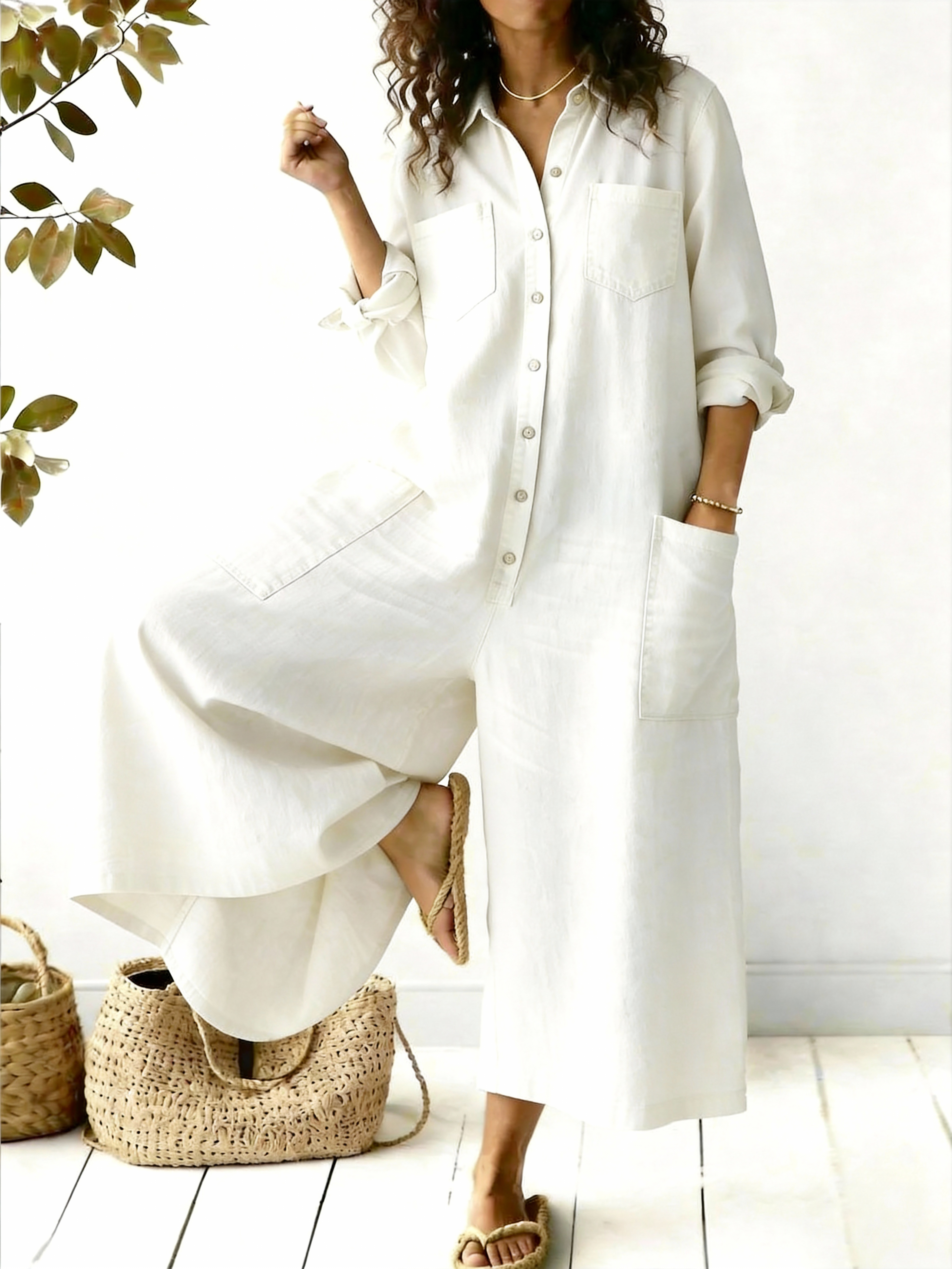 Women's Casual Cotton Jumpsuit