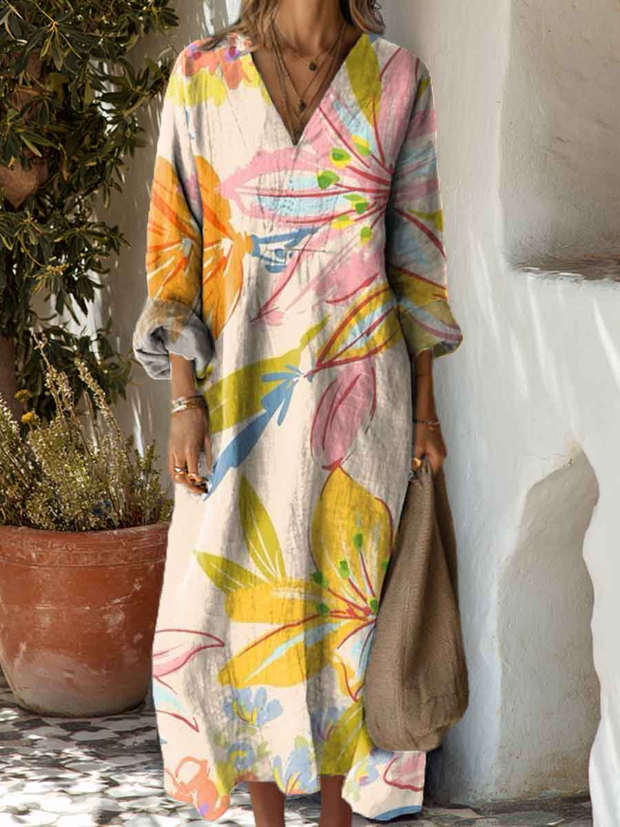 Women's Bright Flowers Art Print Dress