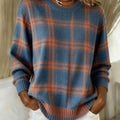 Women's Plaid Print Casual Sweater