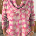 Women's Abstract Pattern Art Print Cowl Neck Sweater