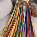 Painting style colorful vertical stripes decorative pattern Skirt