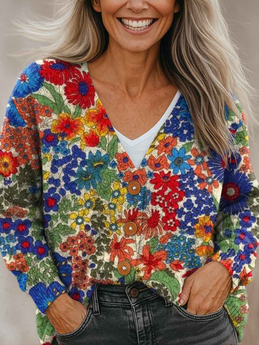 simple-floral-multicolor-print-buttoned-v-neck-cardigan-sweater-310w