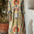 Vintage-Baumwollkleid mit Blumenmuster für Damen