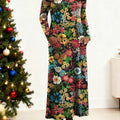 Women's Floral Pattern Art Print Long-sleeved Dress