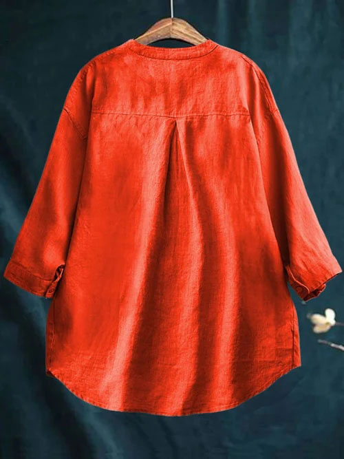 Women's Medusa Art Print Casual Cotton And Linen Shirt