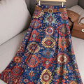 Women's Vintage Flower  Art Print Cotton Skirt