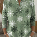 Women's Christmas Snowflake Pattern Art Print Buttoned Cardigan Sweater