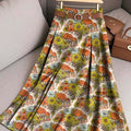 Women's Floral Art Print Casual Cotton Skirt