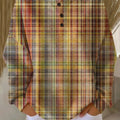 Women's  Vintage  Plaid Art Print Casual Cotton Sweatshirt