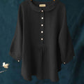 Women's Little Doll Collar Pullover Cotton And Linen  Shirt