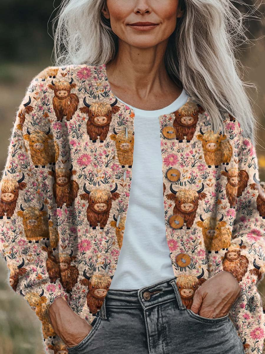womens-lovely-cow-pattern-art-print-buttoned-cardigan-sweater