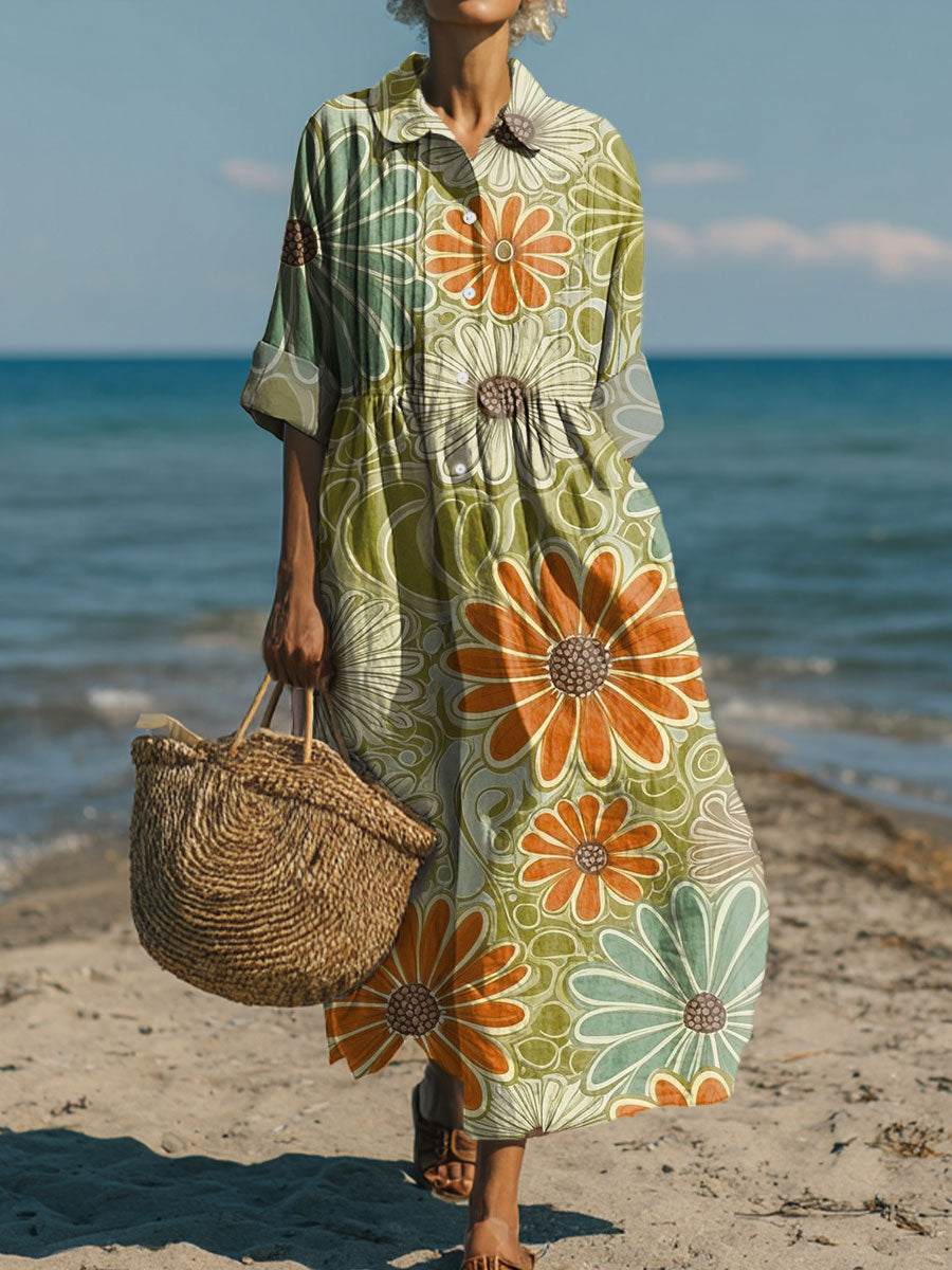 Women's Flowers Art Casual Print Dress