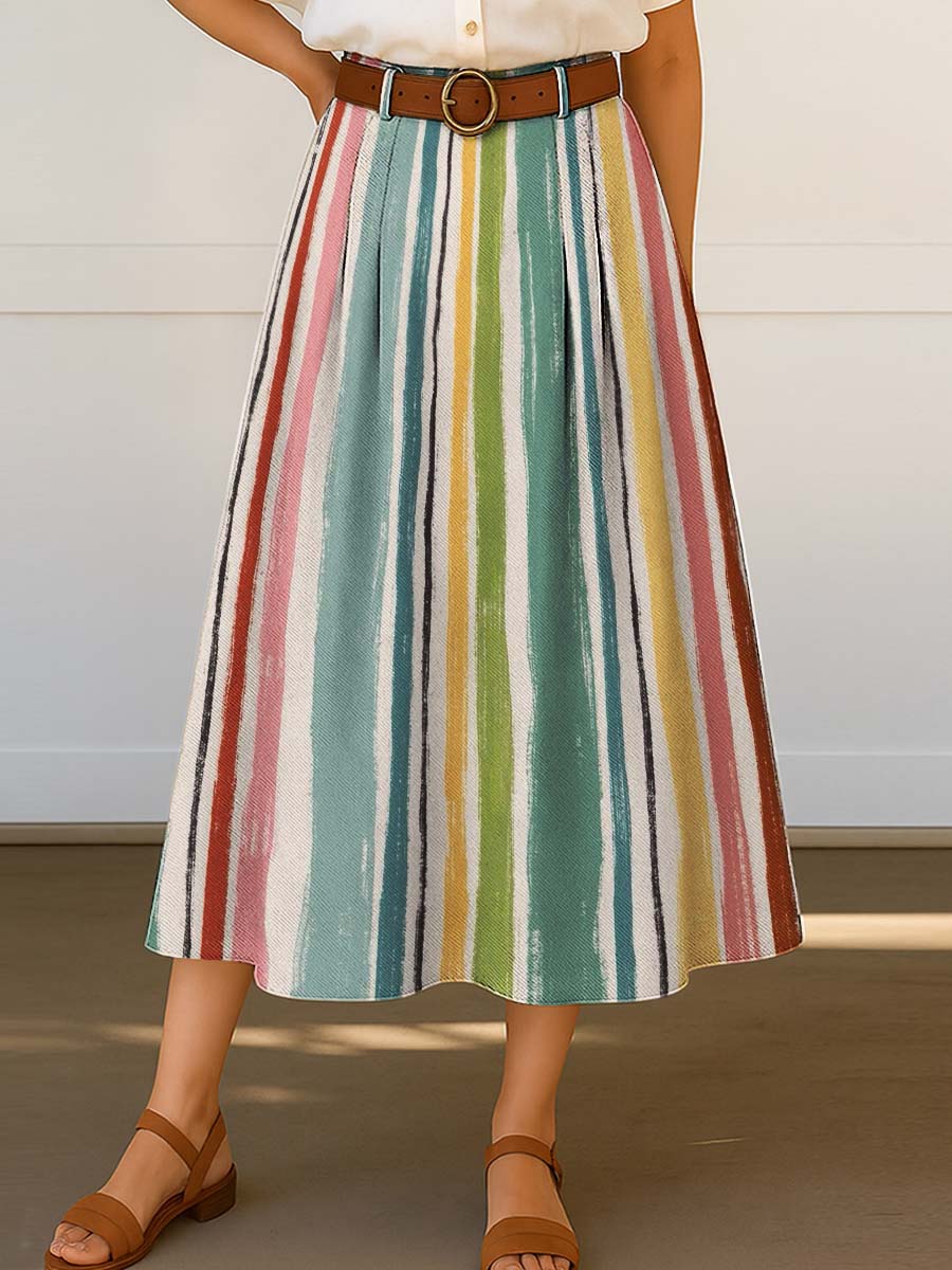 Colorful vertical stripes decorative pattern Skirt