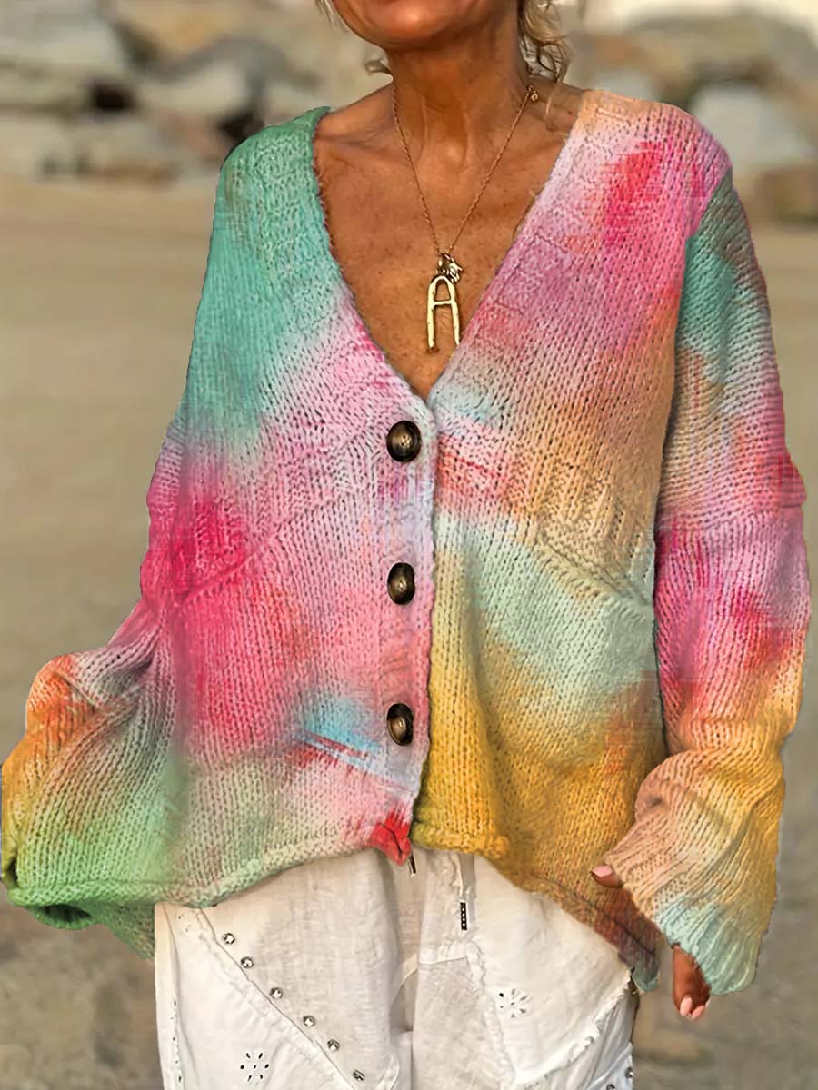 womens-colorful-artistic-blurring-casual-pullover-sweater