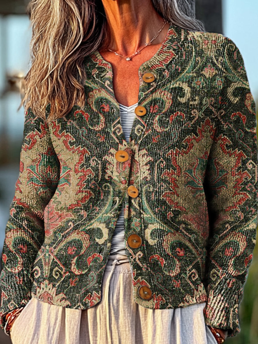vintage-ethnic-floral-painting-art-print-buttoned-cardigan-sweater-aqib