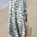 Sardine Fish Swarm Pattern Printed Women's Dress