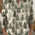 Vintage Christmas Art Print Buttoned Cardigan Sweater