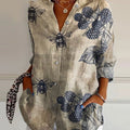 Women's   Bee Art Print Casual Cotton Shirt