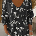 womens-dinosaur-fossil-print-casual-pullover-sweater