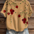 womens-vintage-pomegranate-art-print-casual-crew-neck-short-sleeve-knitted-sweater