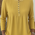 Women's Soft Vintage Pleated Button-Down Knit Top