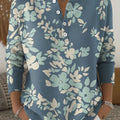 Flower Pattern Art Print Buttoned Cardigan Sweater