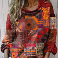 Women's Vintage Pattern Art Print Casual Long Sleeve Comfortable Cotton Shirt