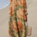 Women's Vintage Floral Pattern Art Print Dress