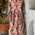Robe en coton à imprimé floral vintage pour femme