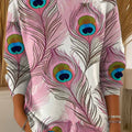 Women's Peacock Feather Pattern Art Print Casual Pullover Sweater