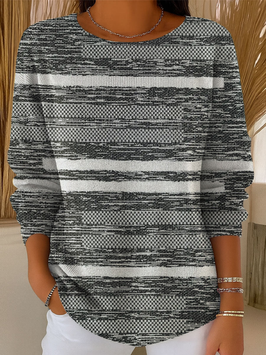 Women's Vintage Pattern Art Print Casual Pullover Sweater