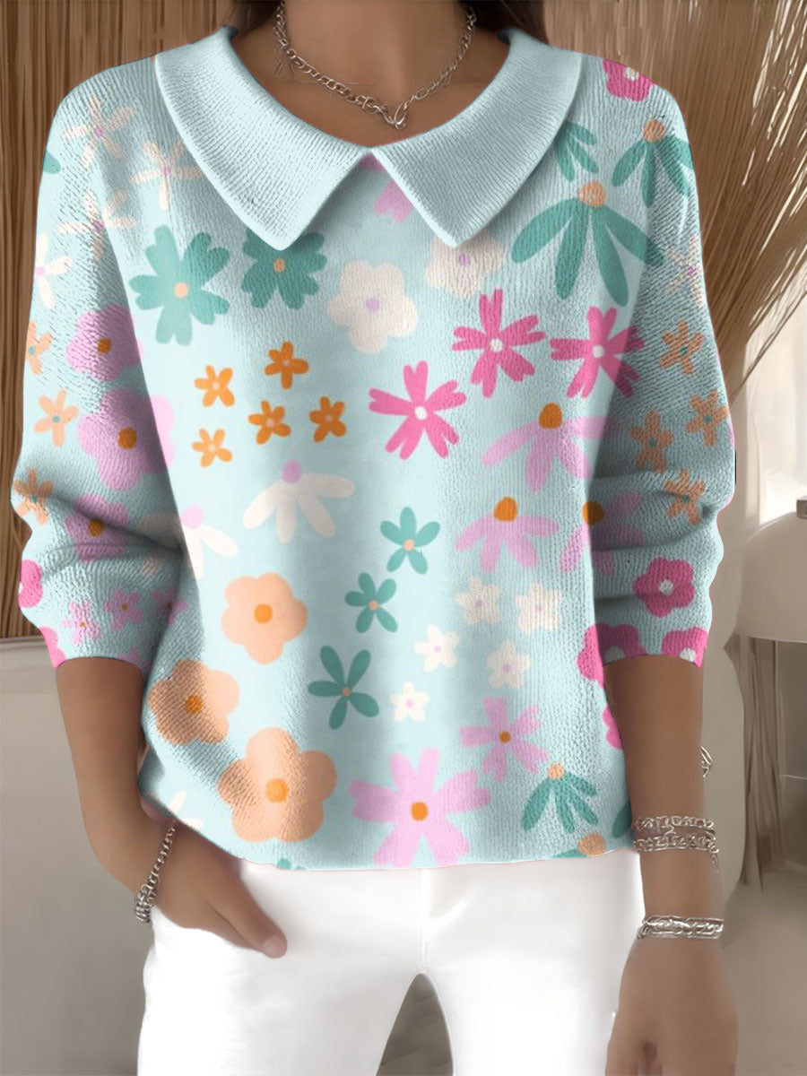 womens-floral-flowers-casual-print-peter-pan-collar-3-4-sleeve-sweater-v0no