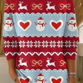 Women's Beautiful Winter Snowman Christmas Elk Painting Art Print Casual Pullover Sweater