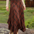 Women's Plaid Print Elastic Waist Casual Cotton and Linen Skirt Strapless Dress Two-Way Dress