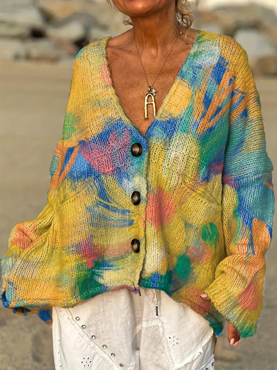 womens-abstract-flower-oil-painting-casual-pullover-sweater