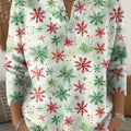 Winter Snowflake Painting Art Print Buttoned Cardigan Sweater