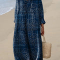 Robe en coton à imprimé floral ethnique vintage pour femme