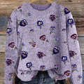 Vintage-Pullover mit Blumenmuster (WN28) 