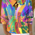 womens-abstract-colorful-geometric-graffiti-painting-art-print-casual-peter-pan-collar-3-4-sleeve-sweater